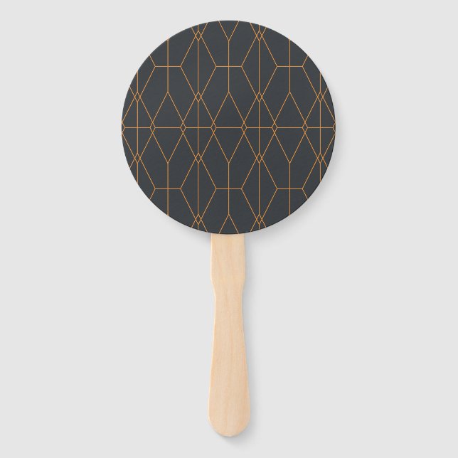 Elegant, chic, simple, luxurious line pattern art hand fan (Front)