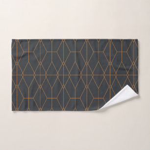 Elegant, chic, simple, luxurious line pattern art hand towel