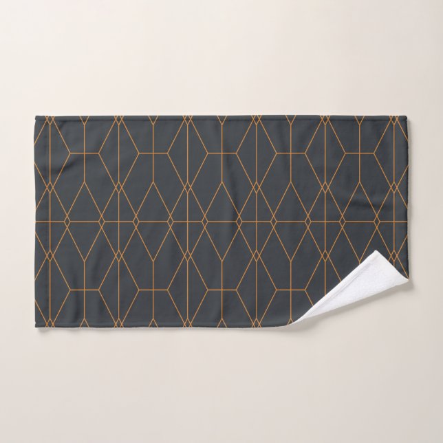 Elegant, chic, simple, luxurious line pattern art hand towel (Hand Towel)