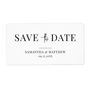 Elegant Chic Simple Minimalist Save The Date Label