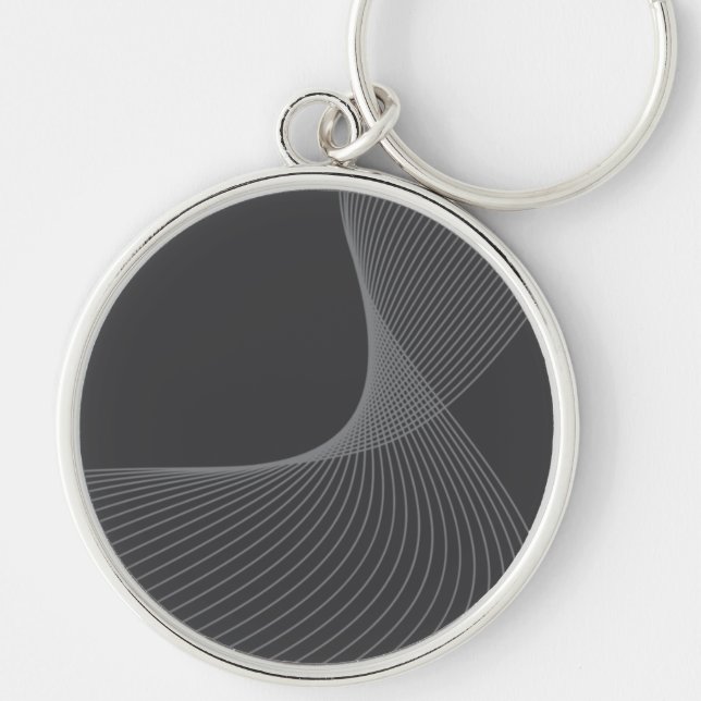 Elegant, chic, simple, modern graphic pattern art key ring (Front)