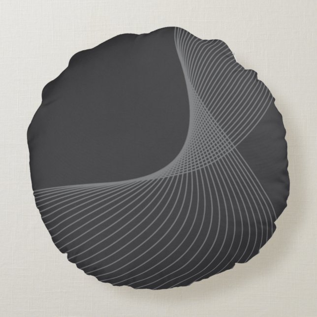 Elegant, chic, simple, modern graphic pattern art round cushion (Back)