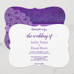 Elegant Chic Simple Script Mandala Modern Wedding Invitation