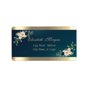 Elegant Chic  Sophisticated,Floral Green Gold Label