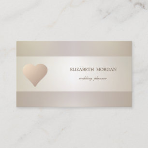 Elegant Chic Sophisticated, Rose Gold Heart Business Card