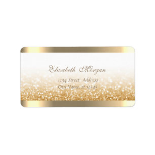 Elegant Chic Sophisticated,Striped,Glittery Bokeh Label