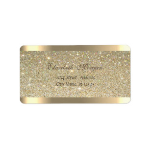 Elegant Chic Sophisticated,Striped,Glittery Label
