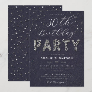 Elegant Chic Sparkle Glitter Lilac Birthday Party Invitation