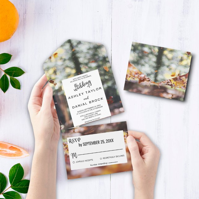 Elegant chic spring fall floral Wedding All In One All In One Invitation (Creator Uploaded)