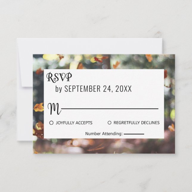 Elegant chic spring fall floral Wedding RSVP Card (Front)