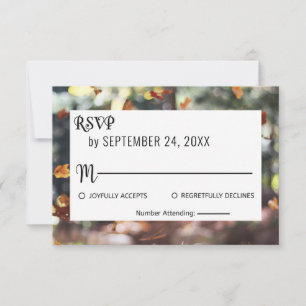 Elegant chic spring fall floral Wedding RSVP Card