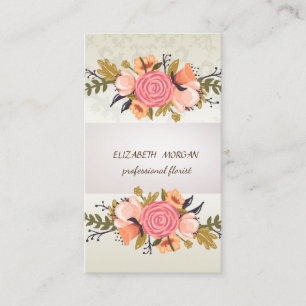 Elegant Chic Stripe ,Lace, Floral Business Card