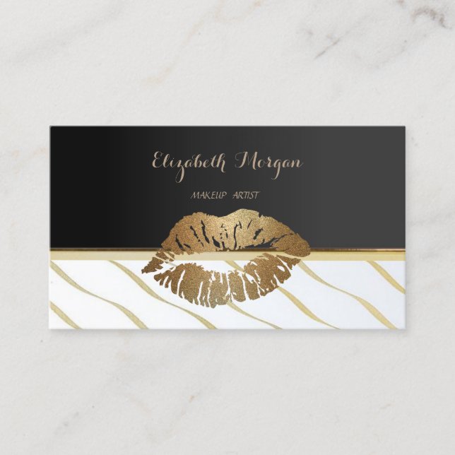 Elegant Chic Stylish,Black,Lips Business Card (Front)