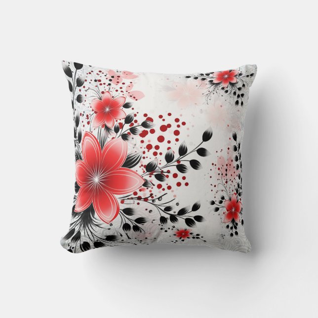 Elegant Chic Stylish Floral Colourful Cushion (Front)