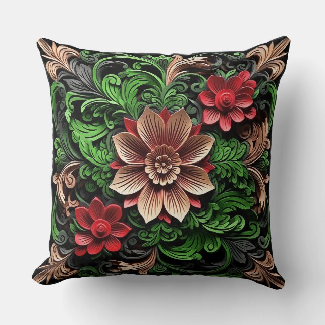 Elegant Chic Stylish Floral Luxury Colourful Cushion (Front)