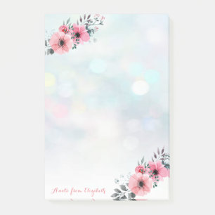 Elegant Chic  Stylish Girly ,Bokeh ,Flowers Post-it Notes