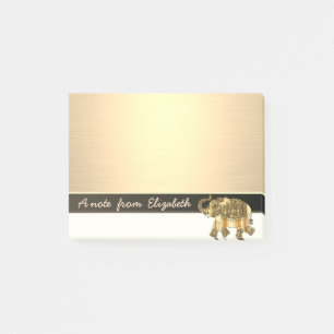 Elegant Chic  Stylish Girly ,Faux Gold Elephant Post-it Notes