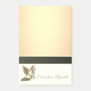 Elegant Chic Stylish Girly ,Faux Gold, High Heel Post-it Notes