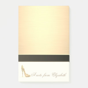 Elegant Chic  Stylish Girly ,Faux Gold, High Heel Post-it Notes
