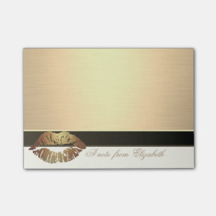 Elegant Chic  Stylish Girly ,Faux Gold, Lips Post-it Notes