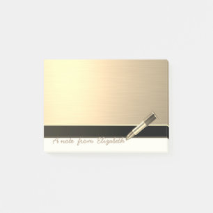 Elegant Chic  Stylish Girly ,Faux Gold, Lipstick Post-it Notes