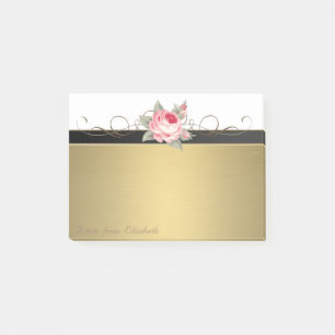Elegant Chic Stylish Girly ,Faux Gold,Rose Post-it Notes