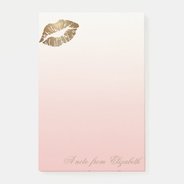 Elegant Chic  Stylish Girly ,Glittery Lips Post-it Notes (Front)