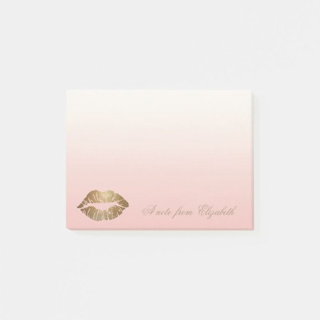 Elegant Chic  Stylish Girly ,Glittery Lips Post-it Notes (Front)