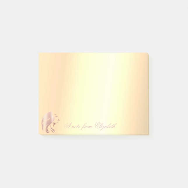 Elegant Chic  Stylish Gold Face Silhouette Post-it Notes (Front)
