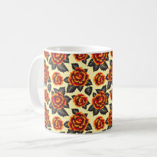 Elegant Chic Stylish Modern Orange Flowers Coffee Mug