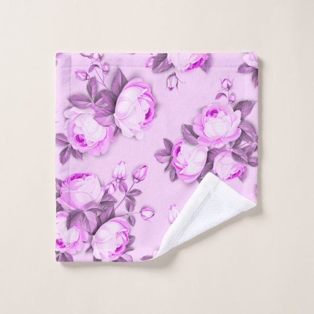 Elegant chic trendy Pink floral  Wash Cloth (Wash Cloth)