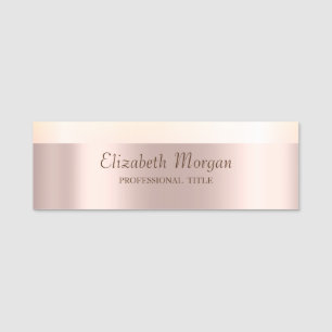 Elegant Chic Trendy, Stripe,Rose Gold Name Tag