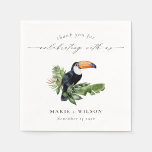 Elegant Chic Tropical Rainforest Toucan Wedding Napkin
