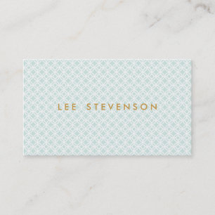 Elegant Chic Turquoise Lattice Pattern Business Card