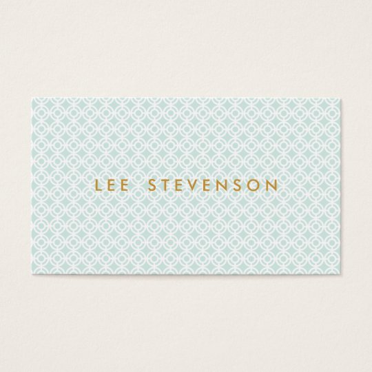 Elegant Chic Turquoise Lattice Pattern Business Card