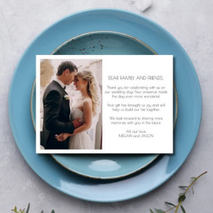 Elegant Chic Two Photo Wedding Thank You Card