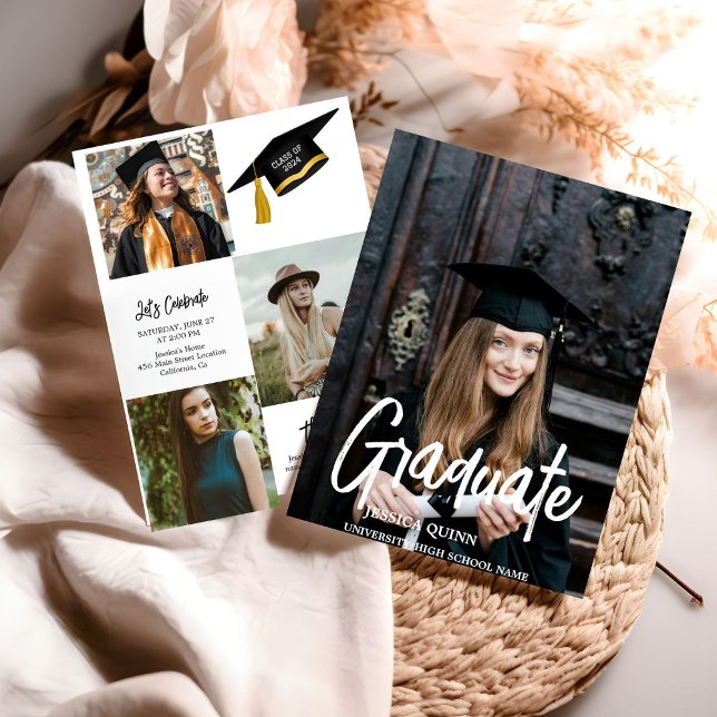 Elegant Chic Typography Graduation Party Invitatio Invitation (Creator Uploaded)