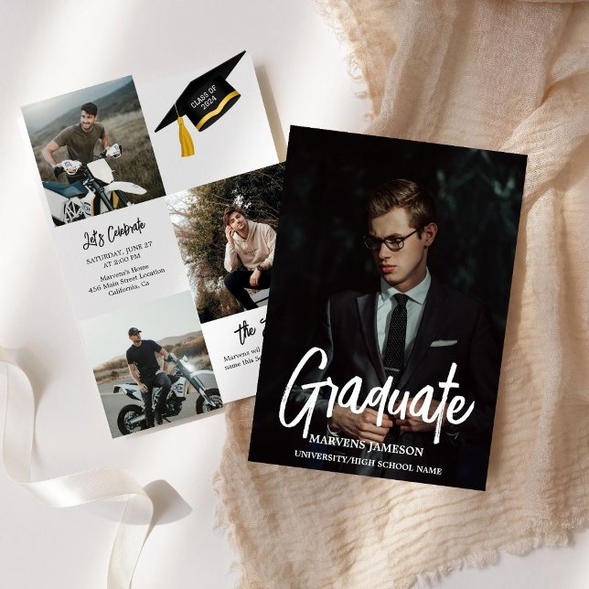 Elegant Chic Typography Graduation Party Invitation (Creator Uploaded)