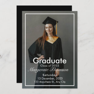 Elegant Chic Typography Graduation Party Invitation