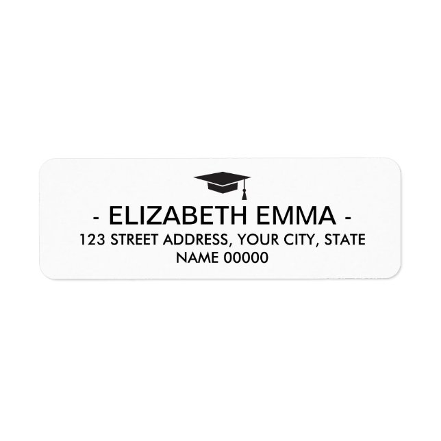 Elegant Chic Typography Graduation Return Address (Front)
