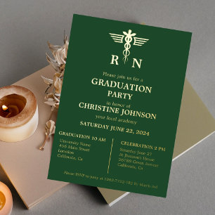 Elegant Chic Typography Nurse Graduation Party