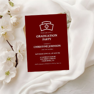 Elegant Chic Typography Nurse Graduation Party Invitation