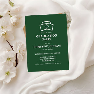 Elegant Chic Typography Nurse Graduation Party Invitation