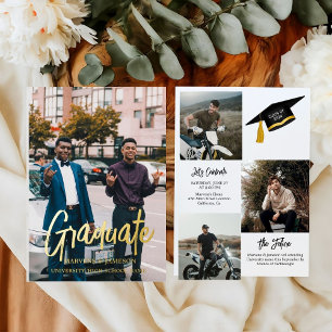 Elegant Chic Typography Twin Graduation Party