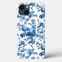 Elegant Chic Vintage Blue Rose Floral