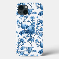 Elegant Chic Vintage Blue Rose Floral