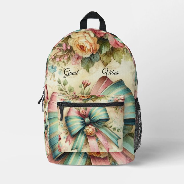 Elegant Chic Vintage Custom Backpack (Front)