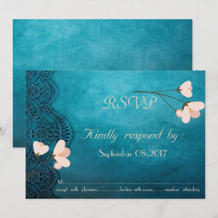 Elegant Chic Vintage Ornament  Floral RSVP Invitation