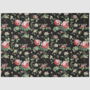 Elegant Chic Vintage Pink Rose Floral Tissue Paper
