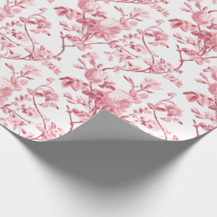 Elegant Chic Vintage Pink Rose Floral  Wrapping Paper